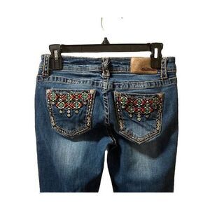Grace In LA Jeans Embroidered‎ Bootcut Women's Size 27 Boho Studded Hippie